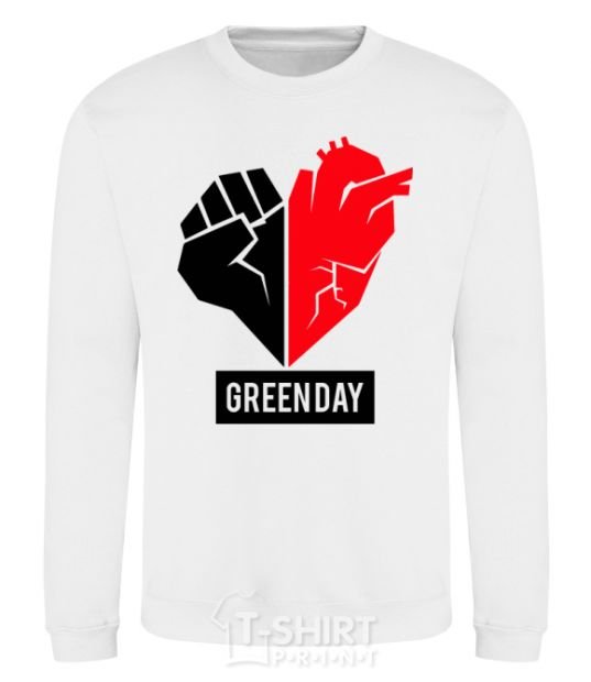 Sweatshirt Green Day logo White фото