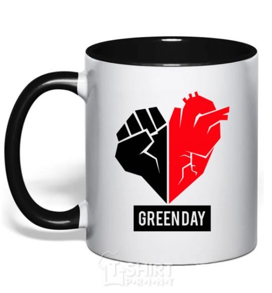 Чашка с цветной ручкой Green Day logo Черный фото