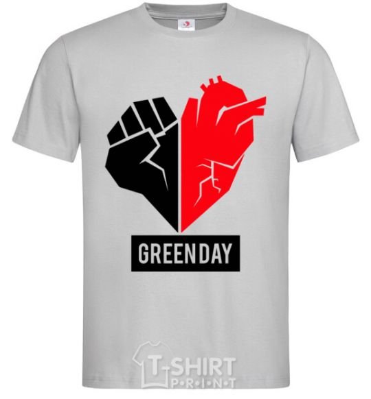 Men's T-Shirt Green Day logo grey фото
