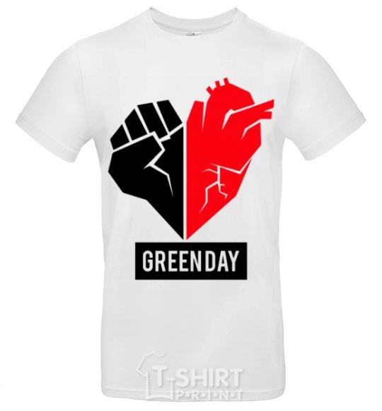 Men's T-Shirt Green Day logo White фото