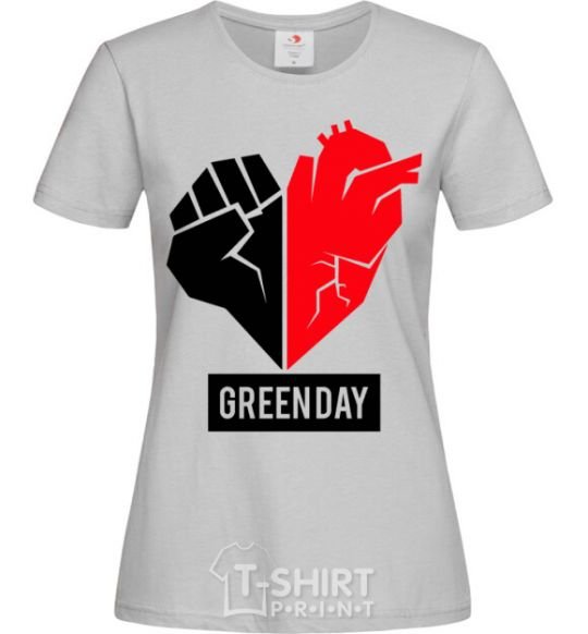 Women's T-shirt Green Day logo grey фото