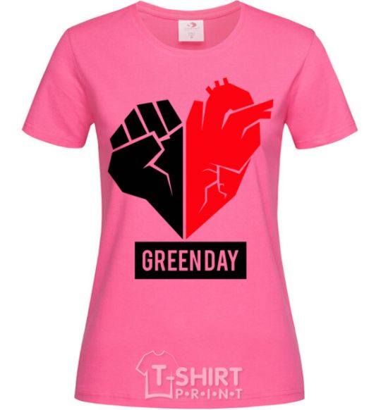 Women's T-shirt Green Day logo heliconia фото