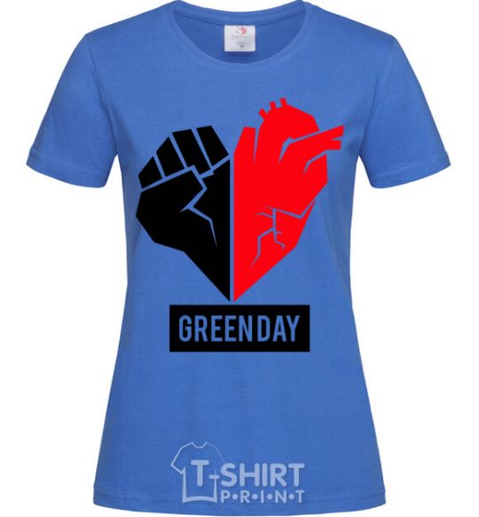 Women's T-shirt Green Day logo royal-blue фото