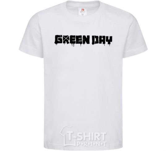 Детская футболка Green day logo black Белый фото