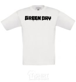 Kids T-shirt Green day logo black White фото