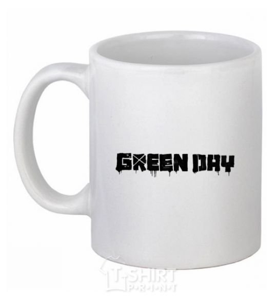 Чашка керамическая Green day logo black Белый фото