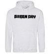 Men`s hoodie Green day logo black sport-grey фото