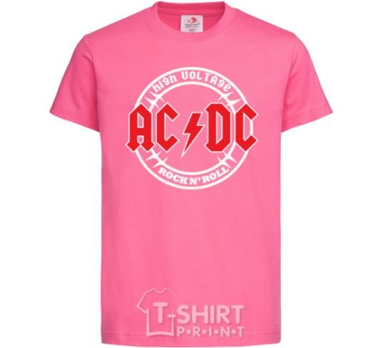 Kids T-shirt AC_DC high voltage heliconia фото