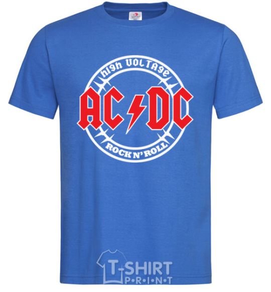 Мужская футболка AC_DC high voltage Ярко-синий фото