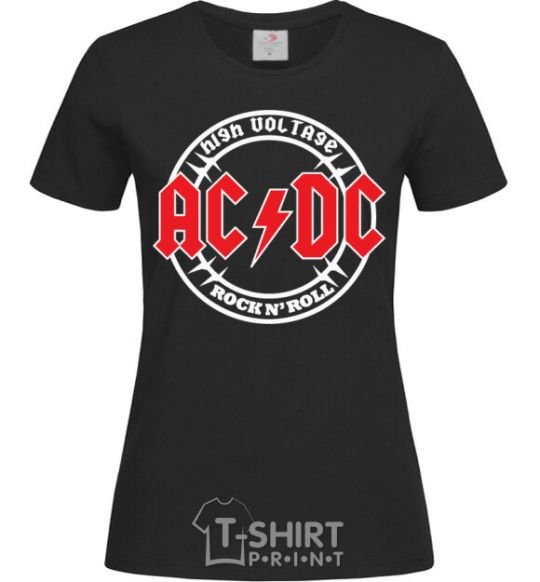Женская футболка AC_DC high voltage Черный фото
