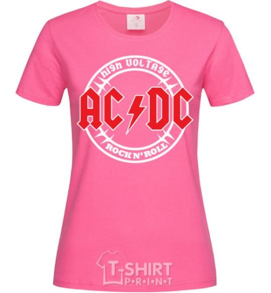 Женская футболка AC_DC high voltage Ярко-розовый фото