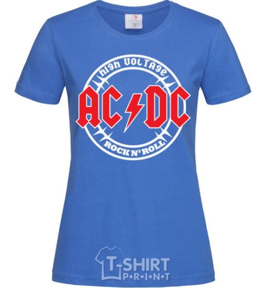 Женская футболка AC_DC high voltage Ярко-синий фото