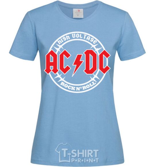 Женская футболка AC_DC high voltage Голубой фото
