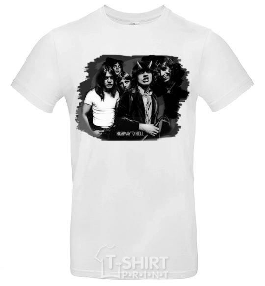 Men's T-Shirt AC DC Band White фото