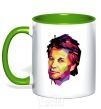 Mug with a colored handle Jon Bon Jovi kelly-green фото