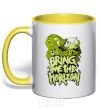 Mug with a colored handle BMTH yellow фото