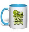 Mug with a colored handle BMTH sky-blue фото