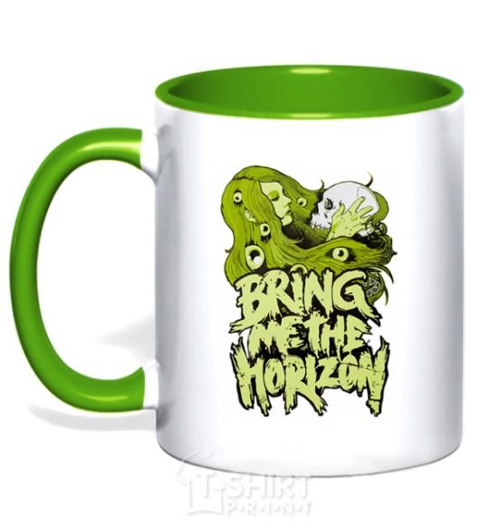 Mug with a colored handle BMTH kelly-green фото