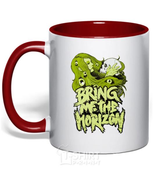 Mug with a colored handle BMTH red фото