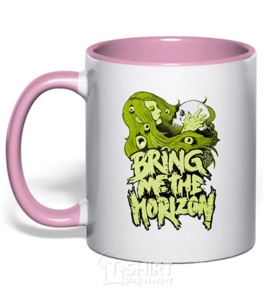 Mug with a colored handle BMTH light-pink фото