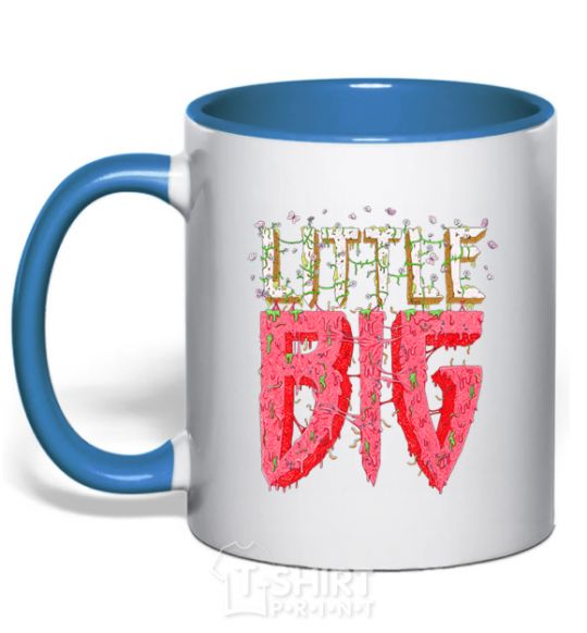 Mug with a colored handle Little big logo royal-blue фото