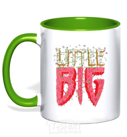 Mug with a colored handle Little big logo kelly-green фото