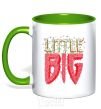 Mug with a colored handle Little big logo kelly-green фото