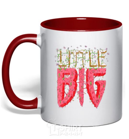 Mug with a colored handle Little big logo red фото