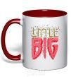 Mug with a colored handle Little big logo red фото