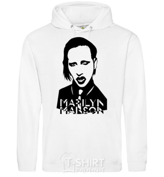 Мужская толстовка (худи) Marilyn Manson Белый фото