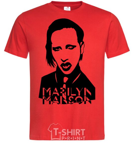 Men's T-Shirt Marilyn Manson red фото