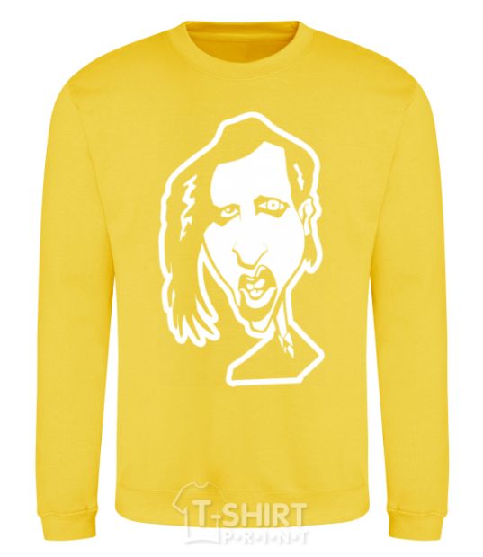 Sweatshirt Marilyn Manson face yellow фото