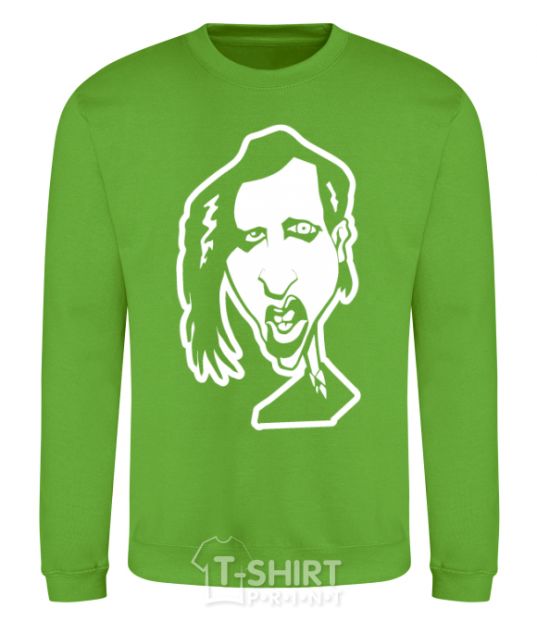 Sweatshirt Marilyn Manson face orchid-green фото