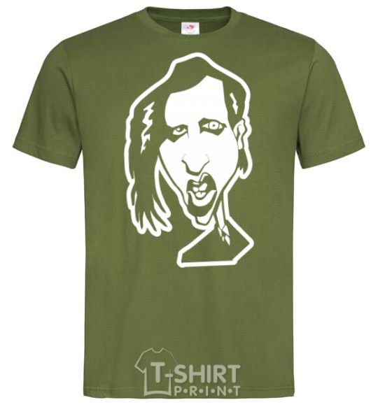 Men's T-Shirt Marilyn Manson face millennial-khaki фото