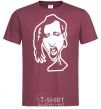Мужская футболка Marilyn Manson face Бордовый фото
