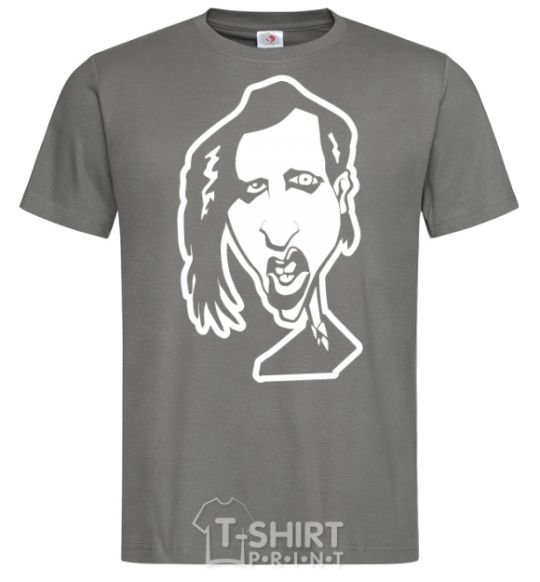 Men's T-Shirt Marilyn Manson face dark-grey фото