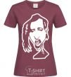 Women's T-shirt Marilyn Manson face burgundy фото