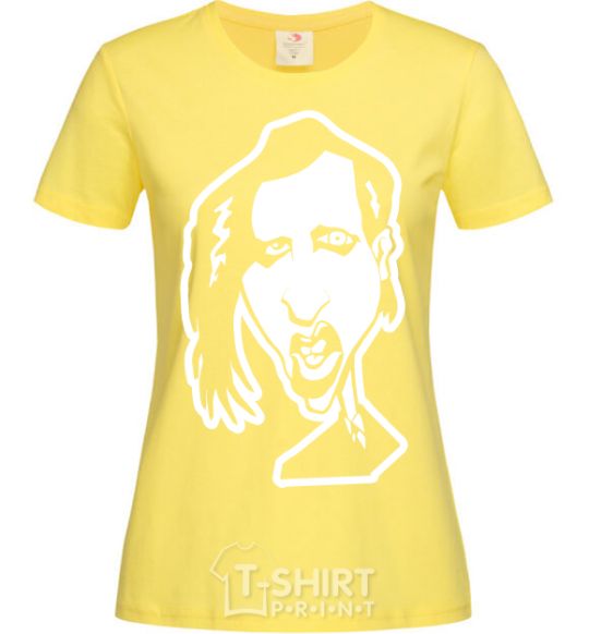 Women's T-shirt Marilyn Manson face cornsilk фото