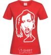 Women's T-shirt Marilyn Manson face red фото