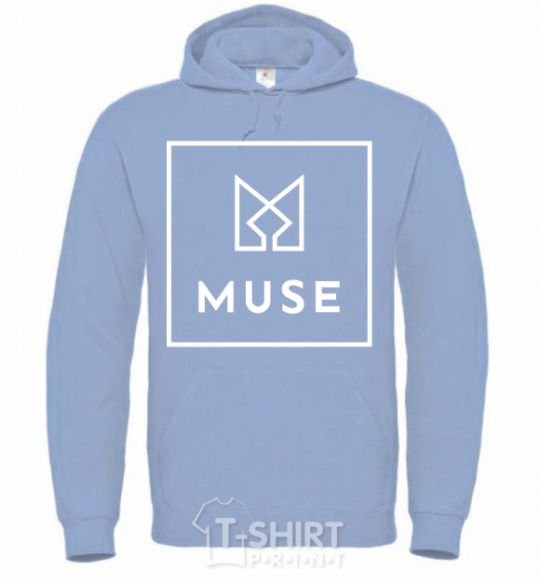 Men`s hoodie Muse logo sky-blue фото