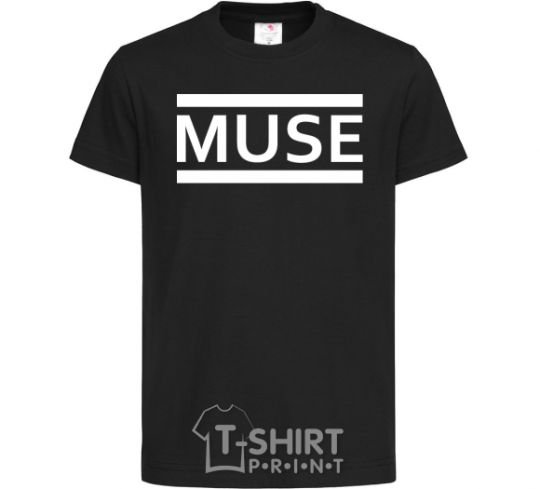 Kids T-shirt Muse logo white black фото