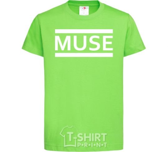 Kids T-shirt Muse logo white orchid-green фото