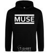 Мужская толстовка (худи) Muse logo white Черный фото