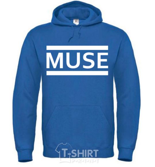 Мужская толстовка (худи) Muse logo white Сине-зеленый фото