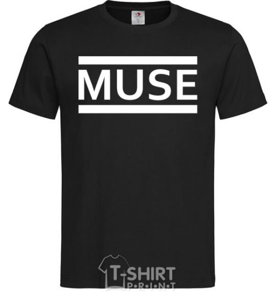 Мужская футболка Muse logo white Черный фото