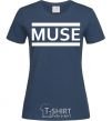 Женская футболка Muse logo white Темно-синий фото