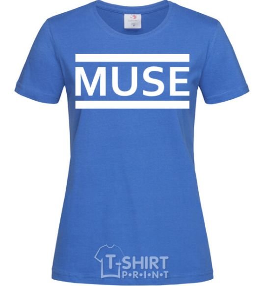 Women's T-shirt Muse logo white royal-blue фото