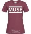 Women's T-shirt Muse logo white burgundy фото