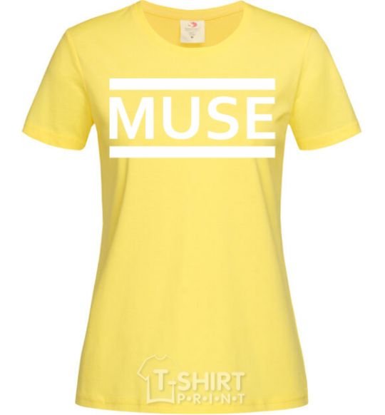 Women's T-shirt Muse logo white cornsilk фото