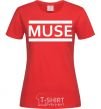 Women's T-shirt Muse logo white red фото